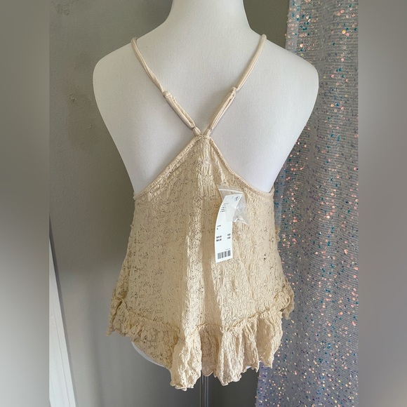 Kimchi Blue Rossie Lace Babydoll Tank Top Cream Ecru lace Sz Small adjustable - Picture 7 of 10